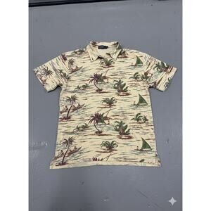 Vintage Polo Ralph Lauren Tropical Print Polo Shirt Mens XL Hawaiian Vacation